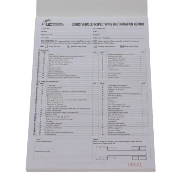 DVD005 HGV 50 PAGE DRIVER DEFECT WALK AROUND BOOK (UC)